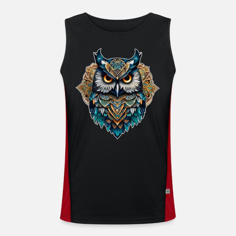 Coole Steampunk Eule Funktionelles Kontrast-Tank Top für Männer 