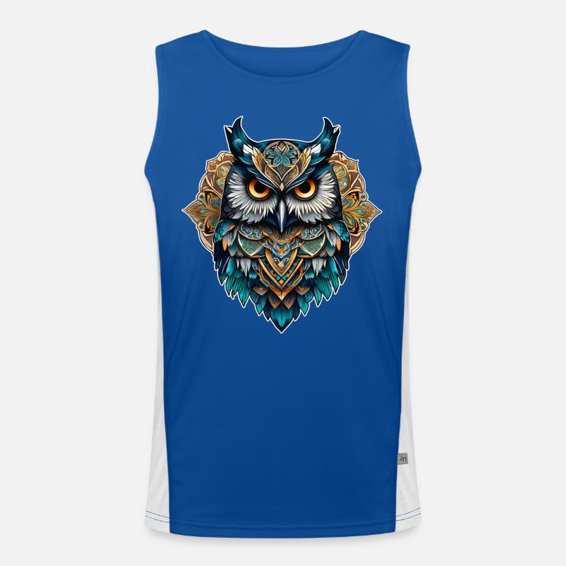 Coole Steampunk Eule Funktionelles Kontrast-Tank Top für Männer 
