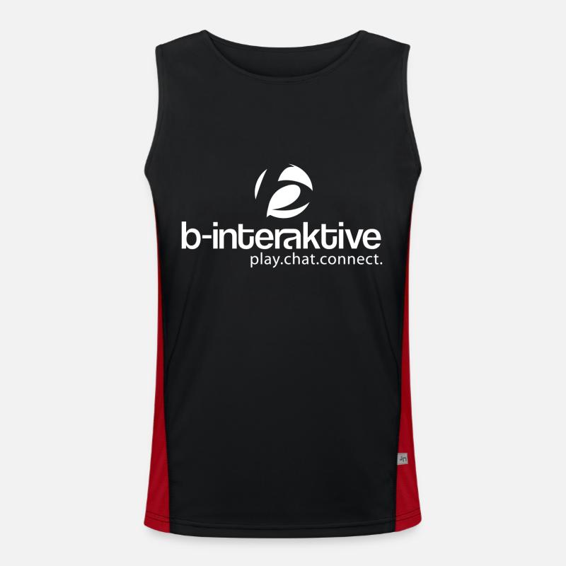 b-interactive logo - Men's Functional Contrast Tank Top  - black/red