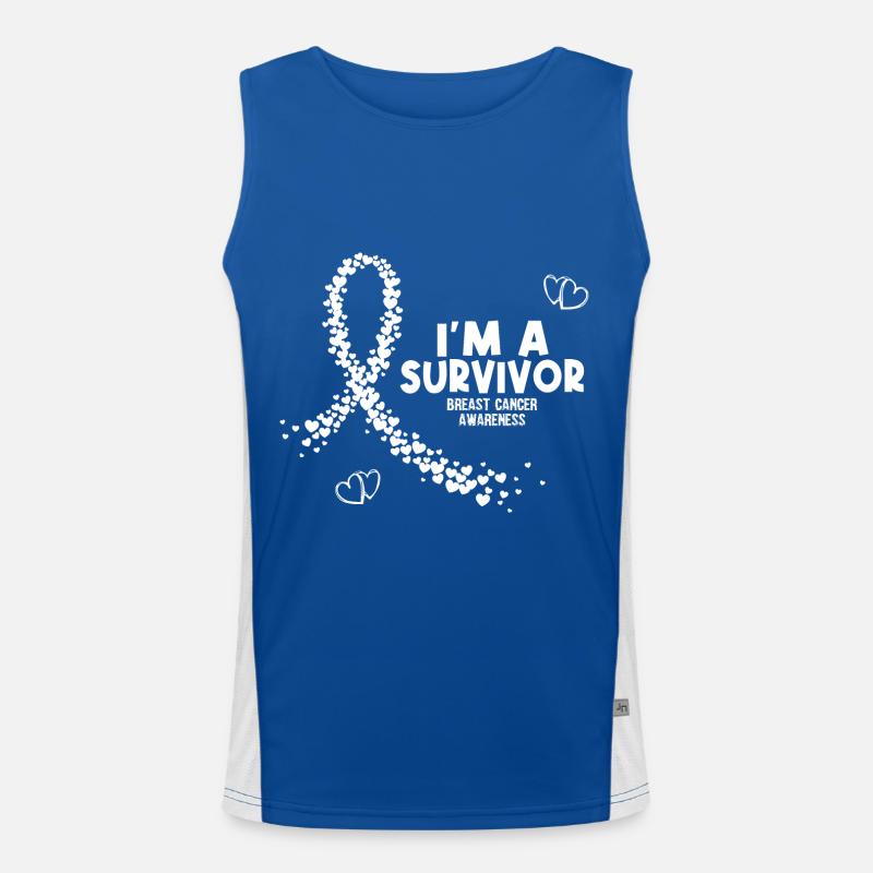 Ich bin ein Brustkrebs-Überlebender Funktionelles Kontrast-Tank Top für Männer 