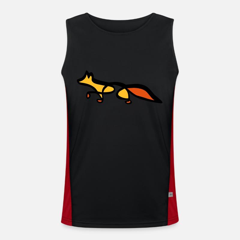 Fox - Line Art - Choose your colour Funktionelles Kontrast-Tank Top für Männer 