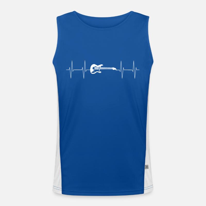 Gitarre Herzschlag Funktionelles Kontrast-Tank Top für Männer 