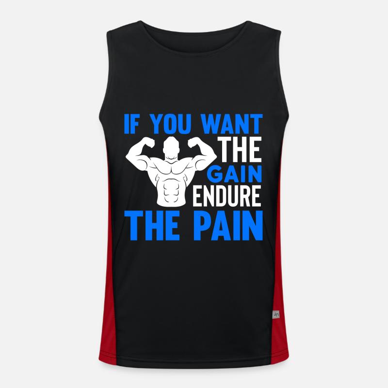 Si vous voulez que le gain supporte la douleur Débardeur respirant contrasté Homme 