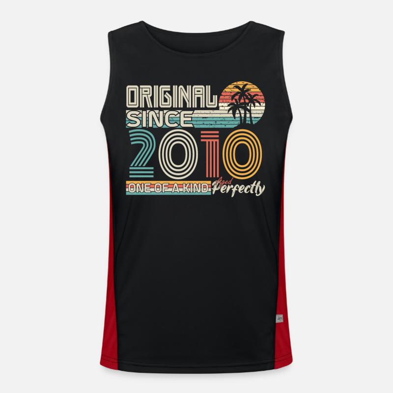 2010 Jubiläum 2010 geboren 2010 Jubiläum Funktionelles Kontrast-Tank Top für Männer 