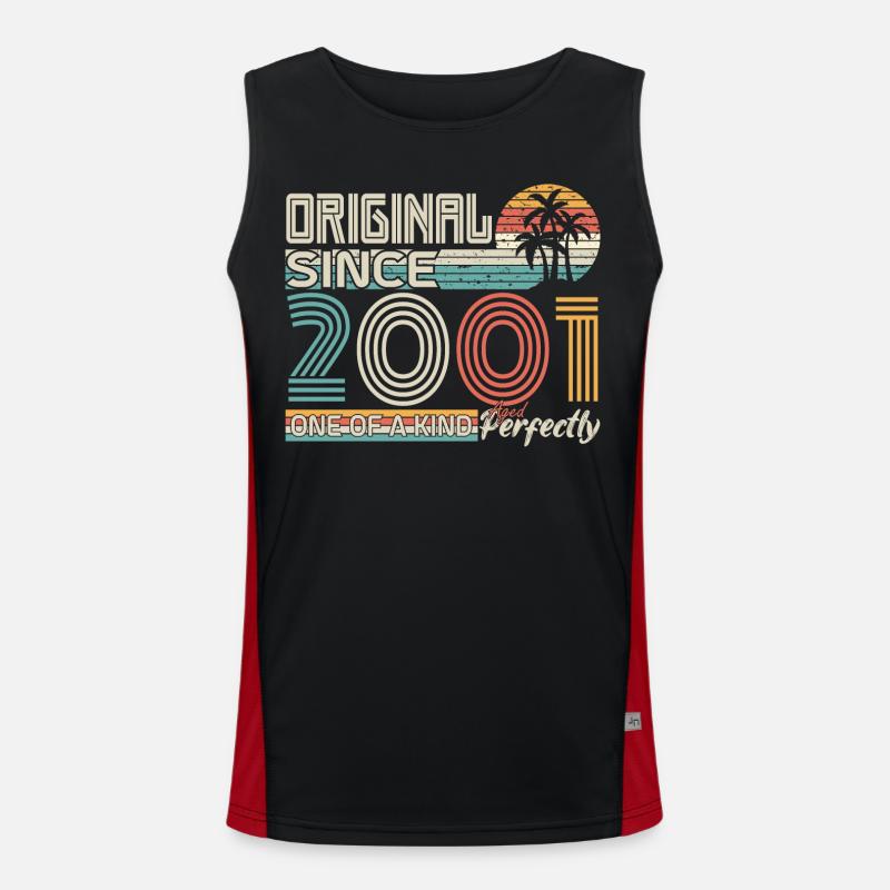 2001 Jubiläum 2001 geboren 2001 Jubiläum Funktionelles Kontrast-Tank Top für Männer 