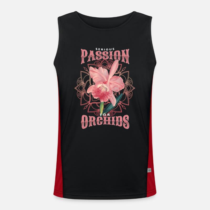 Orchidee, Orchideen, Vintage-Orchidee Funktionelles Kontrast-Tank Top für Männer 