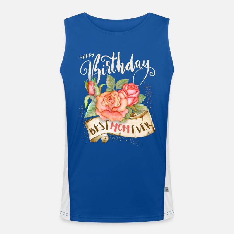 Happy-Birthday, Geburtstag Mama-Mom, Mutti-Mutter Funktionelles Kontrast-Tank Top für Männer 
