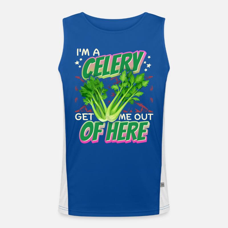Céleri, drôle de dire que je suis-A-Céleri Débardeur respirant contrasté Homme 