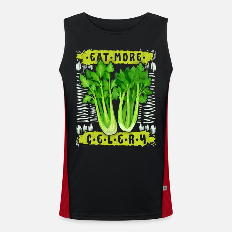 Céleri, drôle de dire Manger-Plus-Céleri Débardeur respirant contrasté Homme 