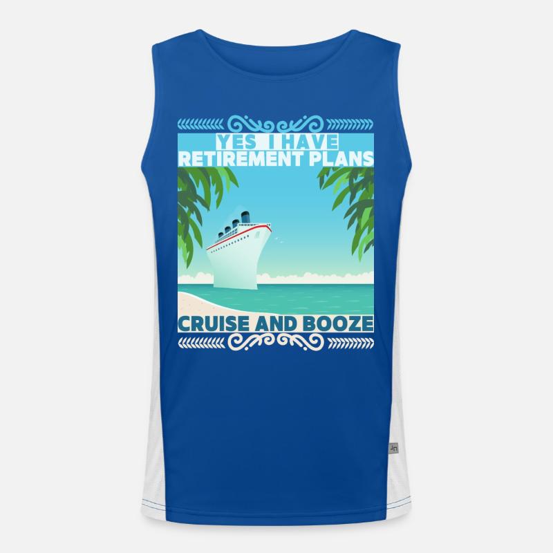 Kreuzfahrt, lustiger Spruch Rentner-Pläne, Rentner Funktionelles Kontrast-Tank Top für Männer 