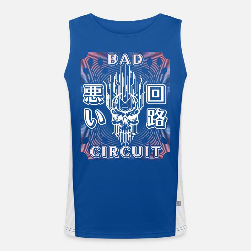 Circuit, Computer Board, Skull Saying Men's Functional Contrast Tank Top 