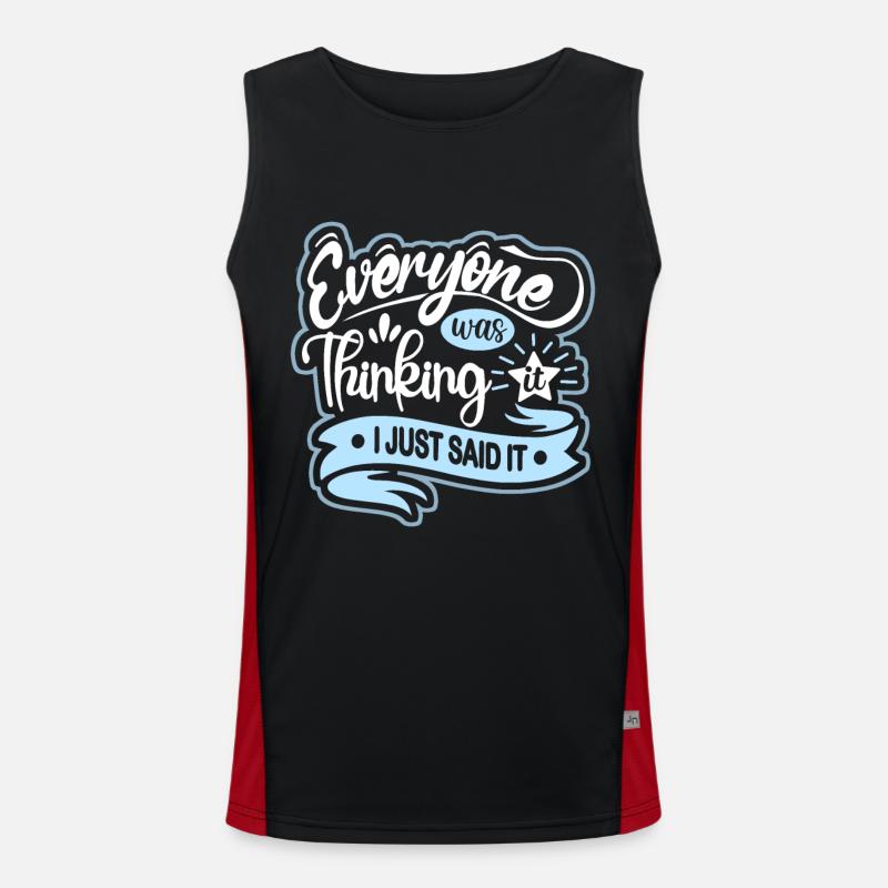 Funny saying, mind reading - Men's Functional Contrast Tank Top - black/red