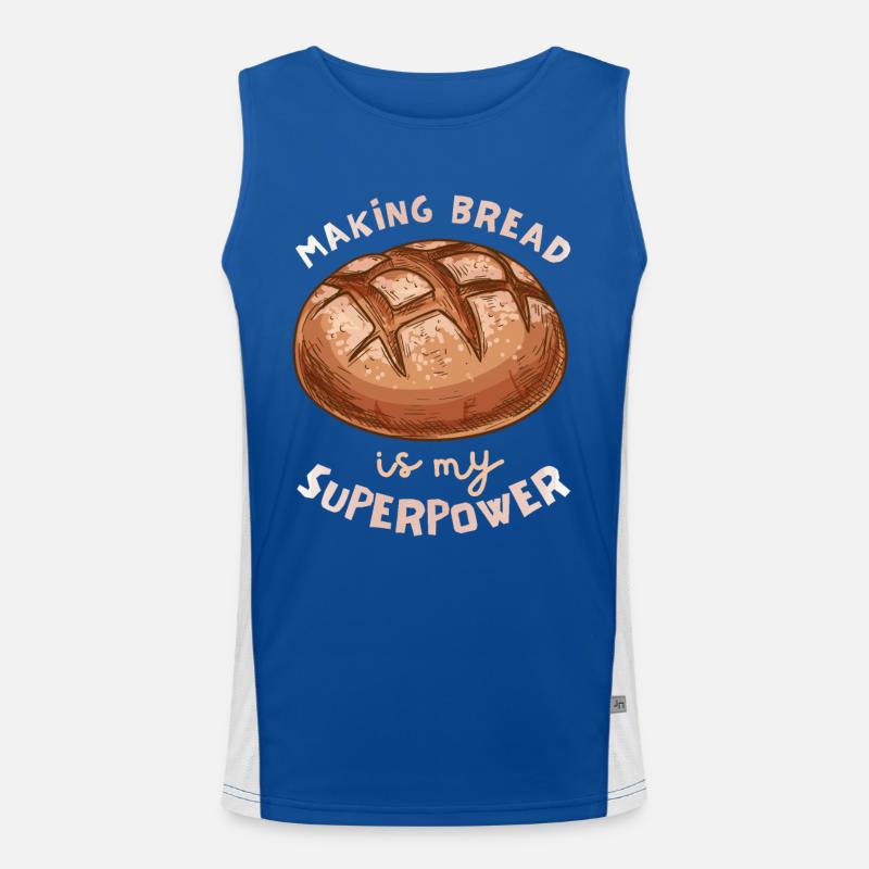 Brot backen, Spruch, Bäcker, Bäckerin Funktionelles Kontrast-Tank Top für Männer 