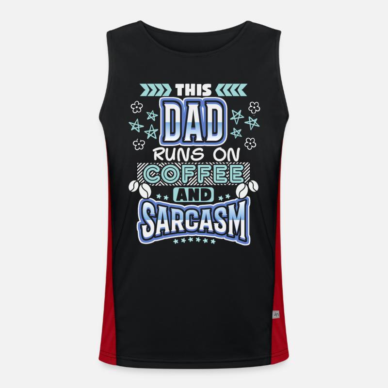 Daddy, daddy-daddy coffee, sarcasm saying - Men's Functional Contrast Tank Top - black/red