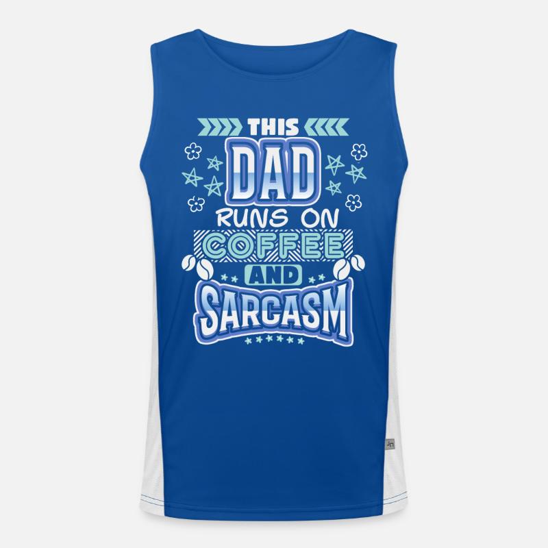 Dad-Daddy, Papa-Vater Kaffee, Sarkasmus Spruch Funktionelles Kontrast-Tank Top für Männer 
