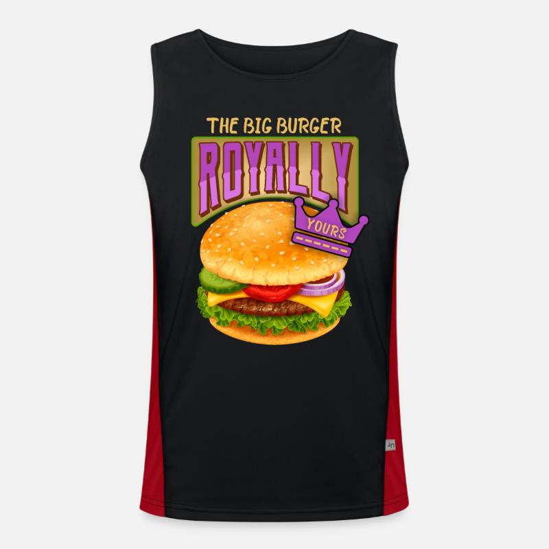 Burger-Cheeseburger Spruch Hamburger-Royale Funktionelles Kontrast-Tank Top für Männer 
