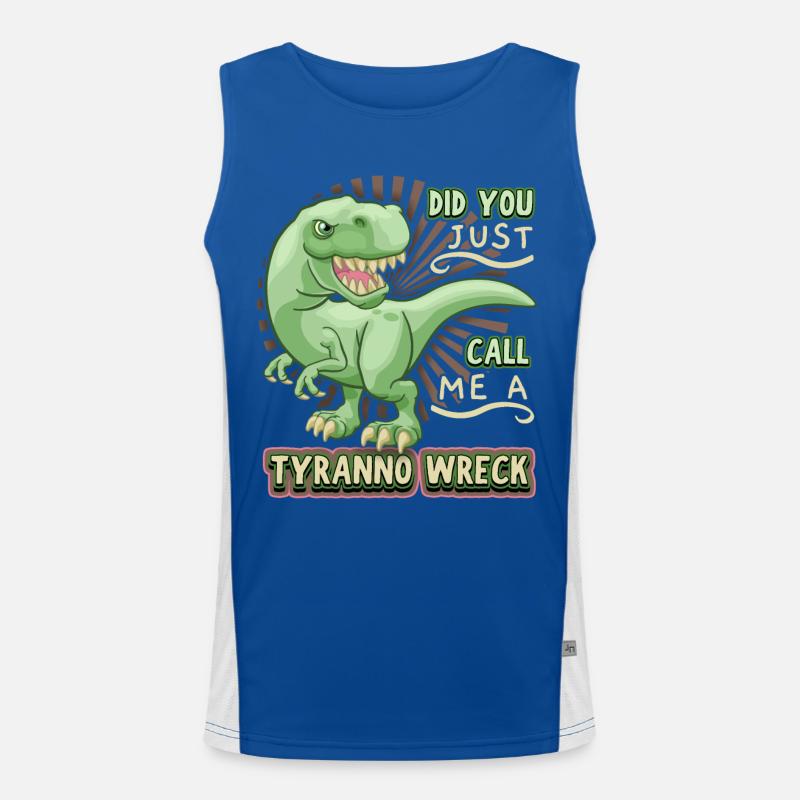 Lustiger Spruch T-Rex-Dino, Dinosaurier, Comic Funktionelles Kontrast-Tank Top für Männer 