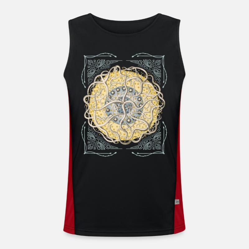 Vintage Botanical Starfish, Mandala Starfish Men's Functional Contrast Tank Top 