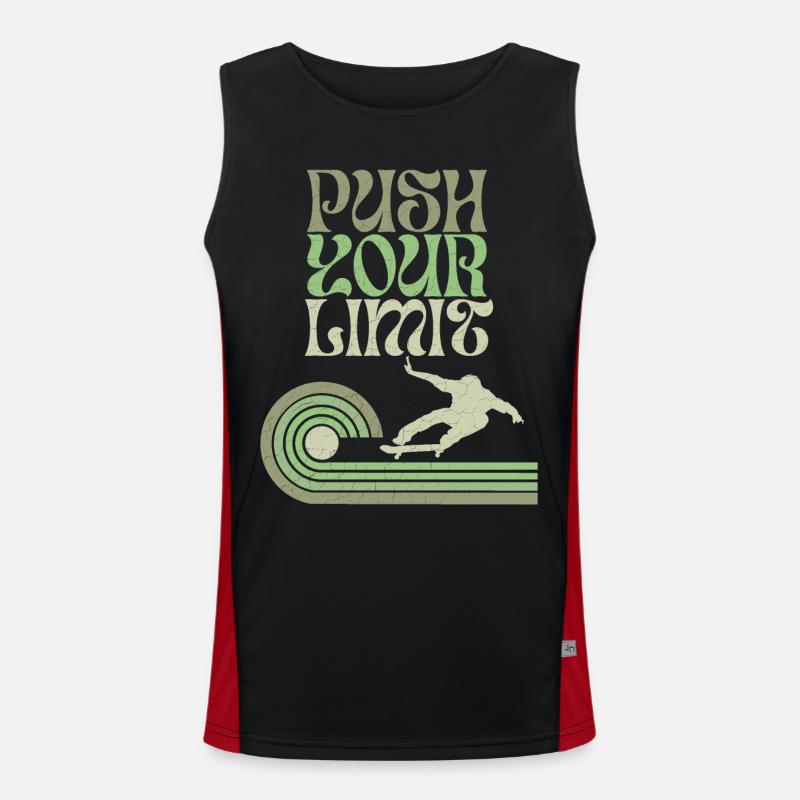 Skater Skating Skateboard Spruch Funktionelles Kontrast-Tank Top für Männer 
