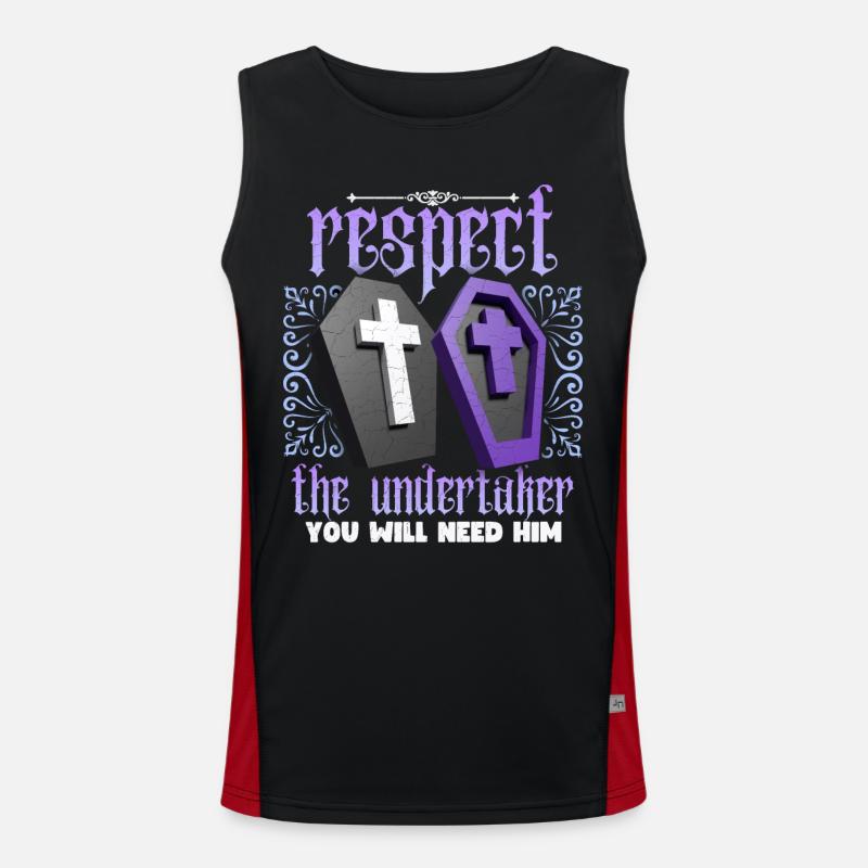 Lustiger Bestatter Spruch, Undertaker Spruch Funktionelles Kontrast-Tank Top für Männer 