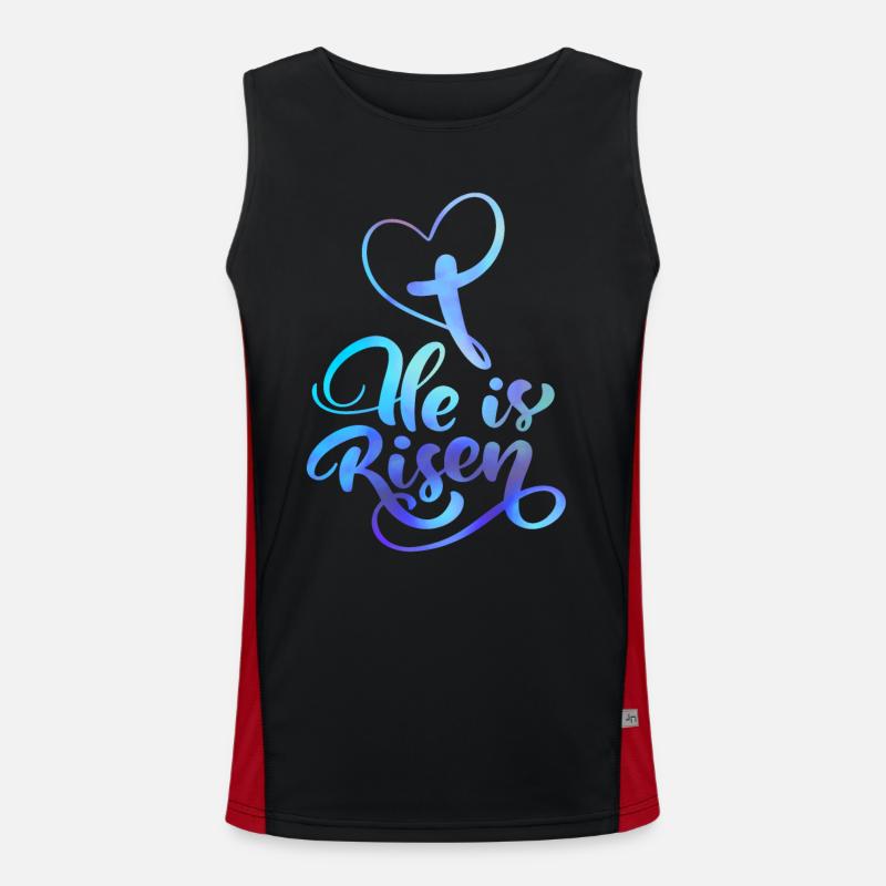 Easter Jesus Christ Resurrection Saying Men's Functional Contrast Tank Top 