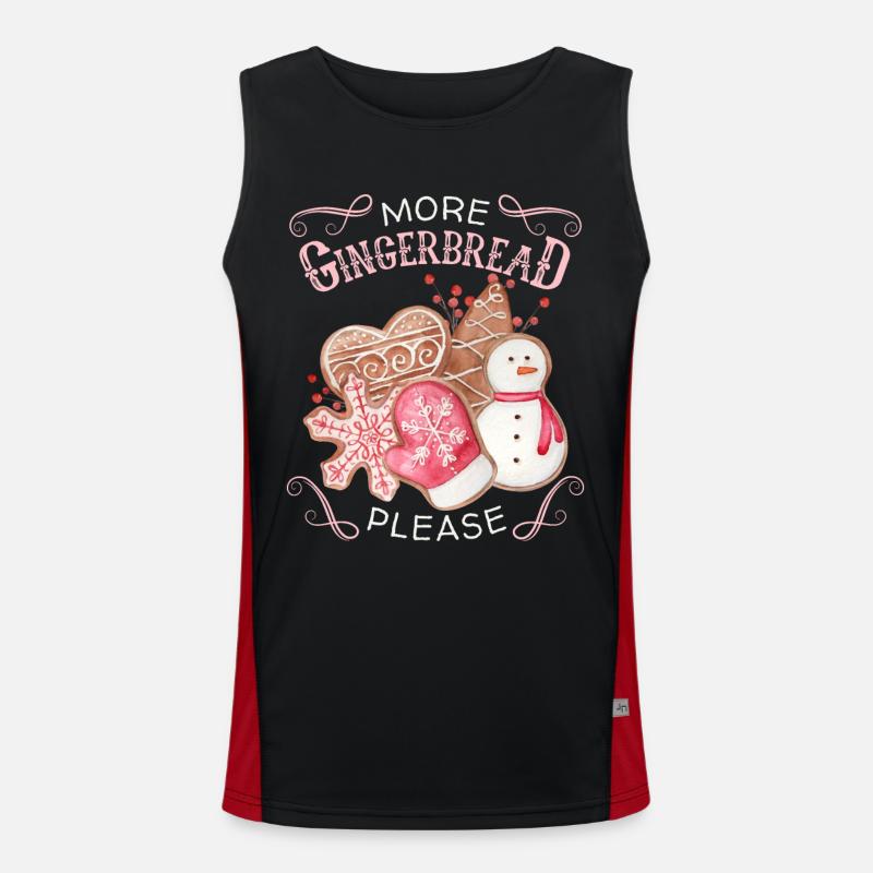 Gingerbread, gingerbread gingerbread, funny saying - Men's Functional Contrast Tank Top  - black/red