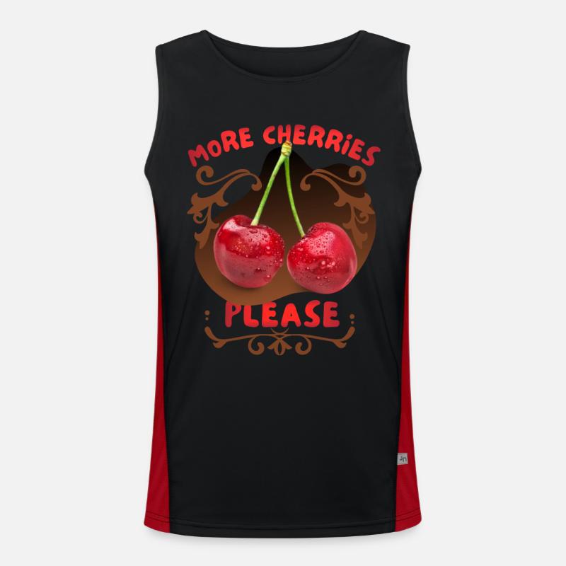 Kirsche Cherry-Fruit lustiger Spruch More-Cherries Funktionelles Kontrast-Tank Top für Männer 