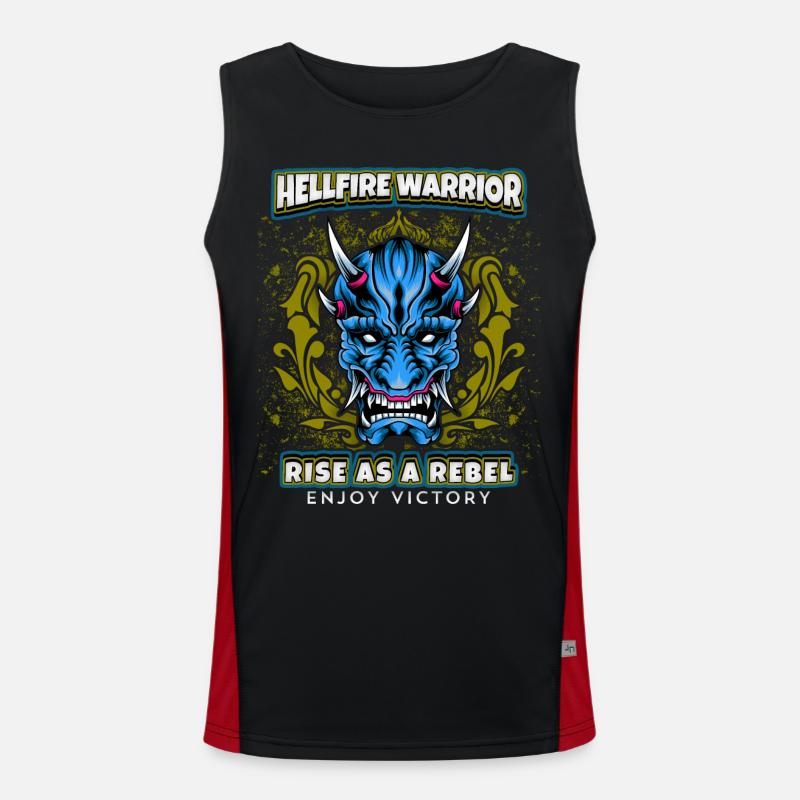 Devil Satan, guerrier du feu de l’enfer disant, Style comique Débardeur respirant contrasté Homme 