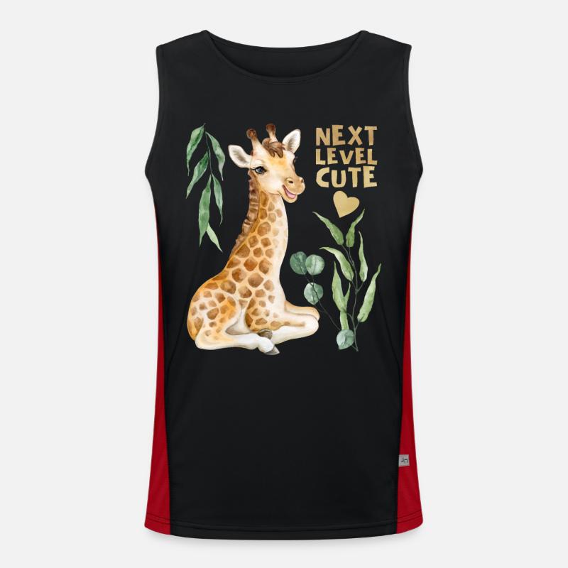 Comic Giraffe, lustiger Spruch Funktionelles Kontrast-Tank Top für Männer 