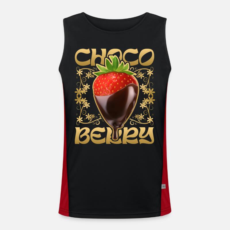 Erdbeere mit Schokolade Funktionelles Kontrast-Tank Top für Männer 