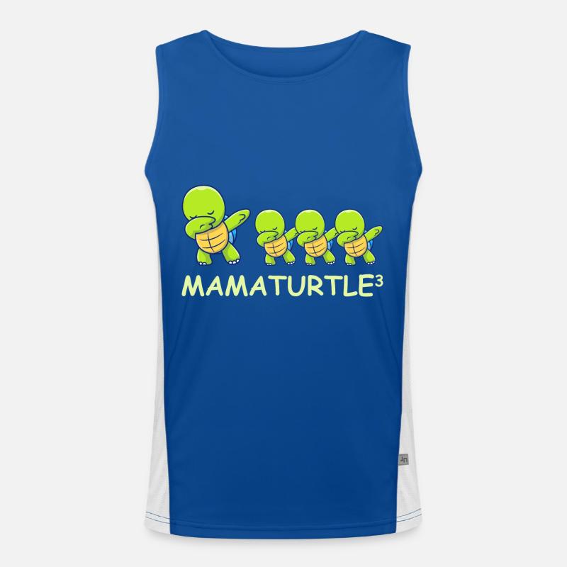 Schwanger werdene Mutter Drillinge Schildkröte Funktionelles Kontrast-Tank Top für Männer 