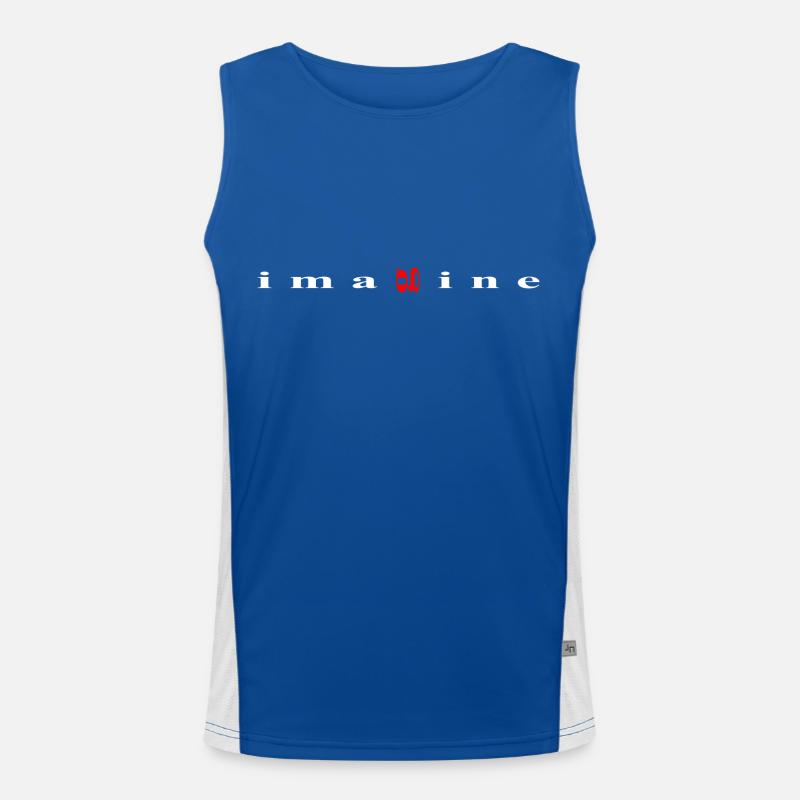 Imagine, white and red design Men's Functional Contrast Tank Top 