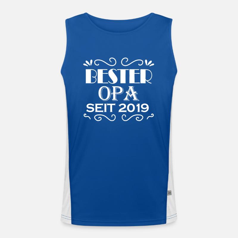 Bester Opa seit 2019 - Opa Geschenkidee Funktionelles Kontrast-Tank Top für Männer 