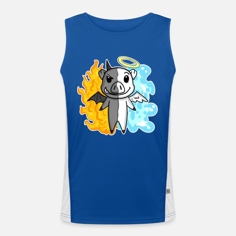 Pig - Angel and Devil Men's Functional Contrast Tank Top 