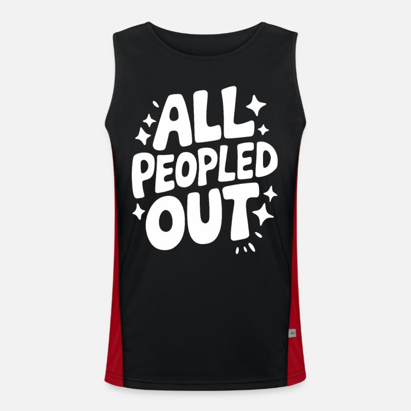 Introvert, antisocial, introvert - Men's Functional Contrast Tank Top  - black/red