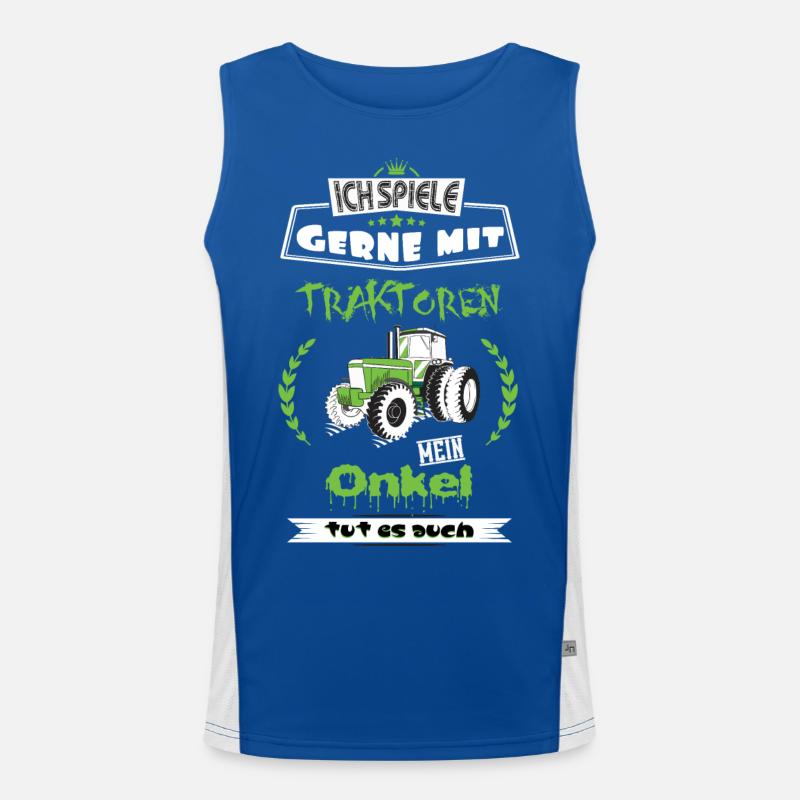 Landwirt Shirt Onkel mit Traktor Geschenk Bauer Funktionelles Kontrast-Tank Top für Männer 