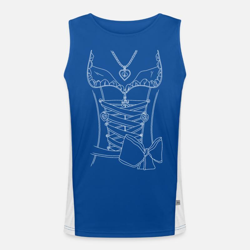 Dirndl - blanc Débardeur respirant contrasté Homme 