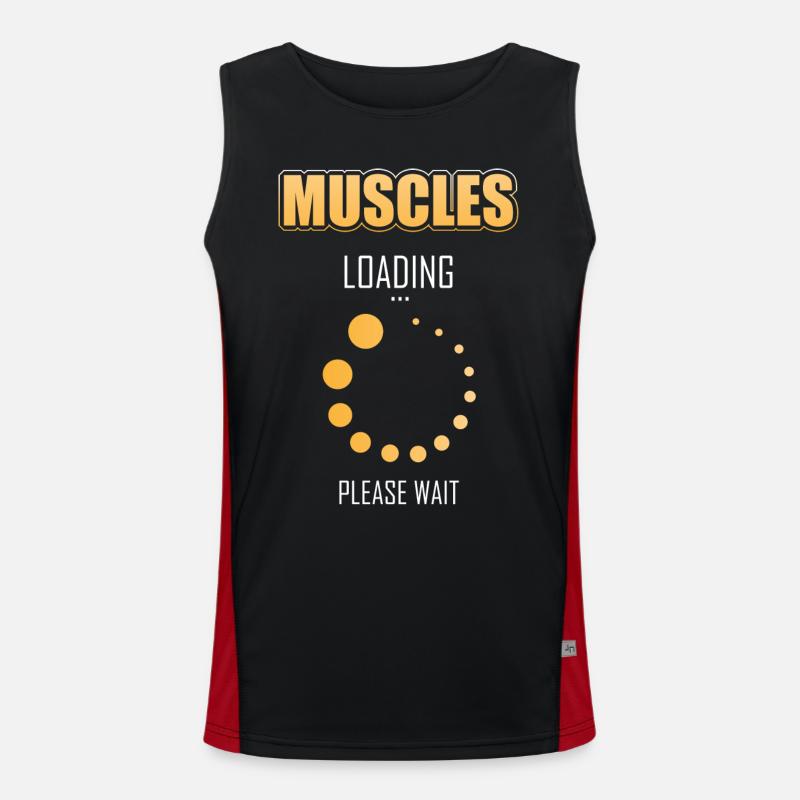 Muscles load please wait Funny sports saying Men's Functional Contrast Tank Top 