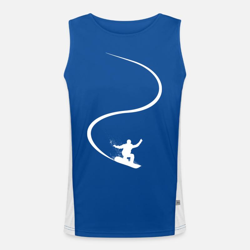 Snowboard, Spur, Wintersport, Skiurlaub Funktionelles Kontrast-Tank Top für Männer 