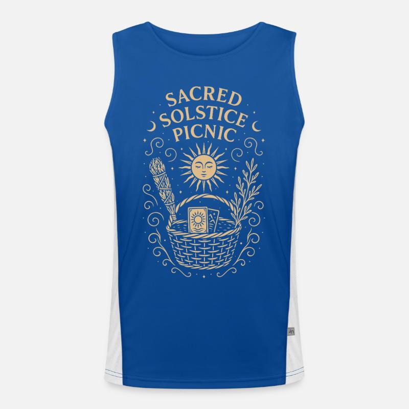 Litha Picnic - Sacred Solstice Summer Solstice Men's Functional Contrast Tank Top 