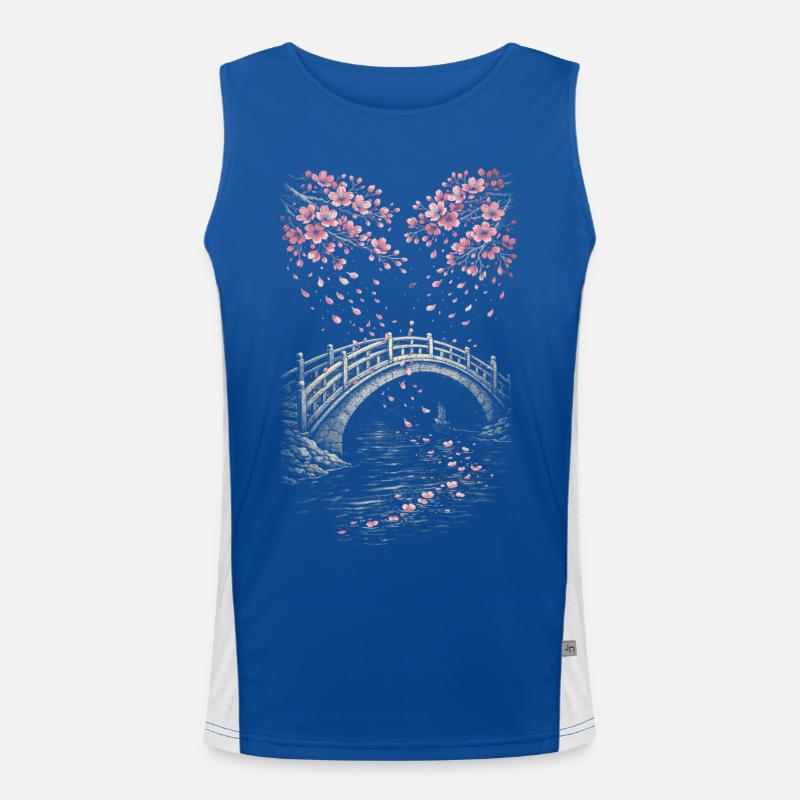 Kirschblüten Sakura Kirschblüte Funktionelles Kontrast-Tank Top für Männer 