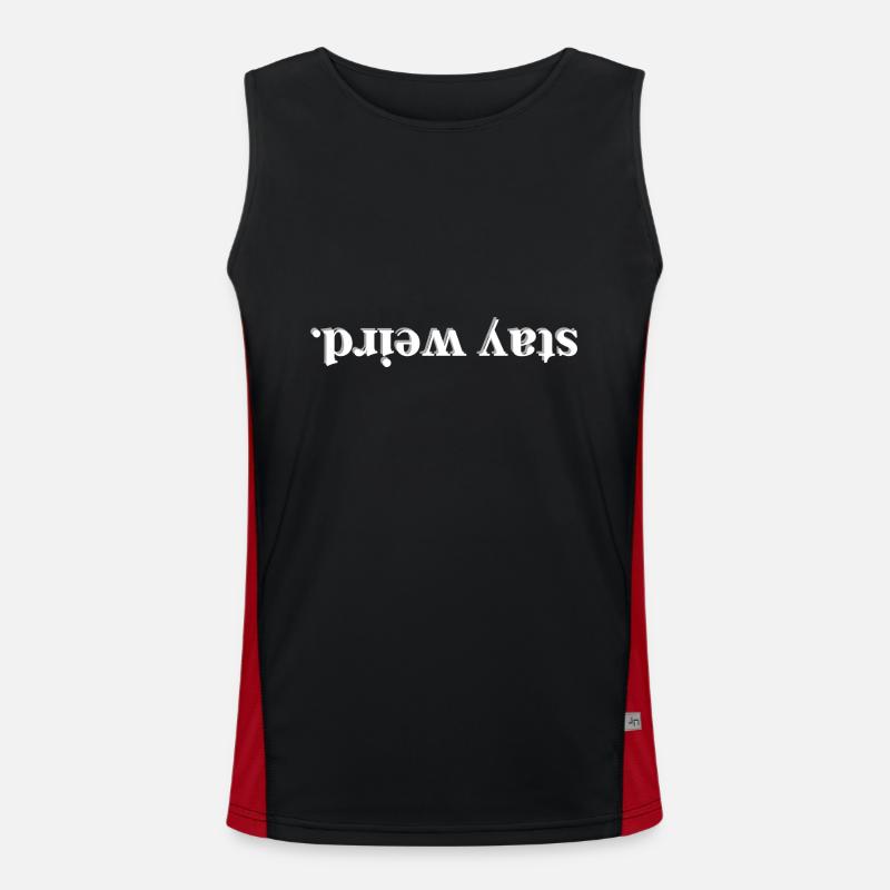 stay weird 2 - Men's Functional Contrast Tank Top  - black/red
