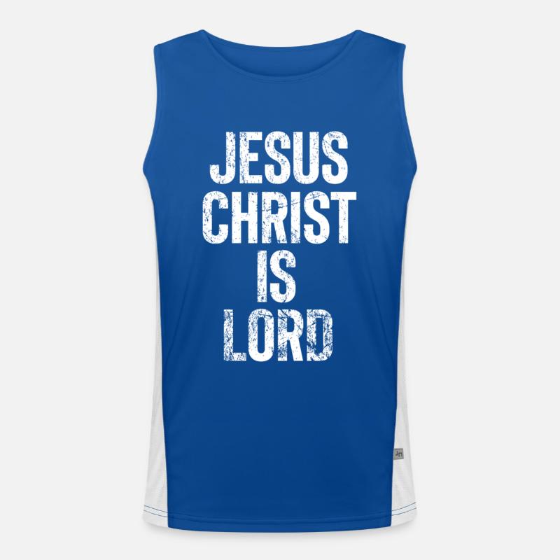 Jesus Christus ist der Herr Funktionelles Kontrast-Tank Top für Männer 