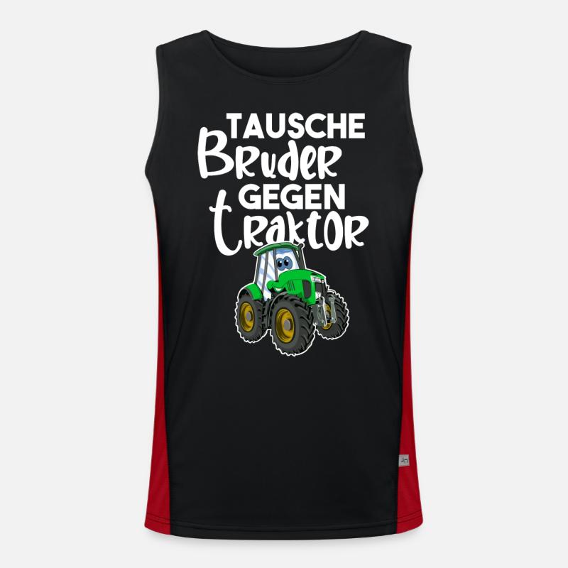 Tausche Bruder Gegen Traktor Funktionelles Kontrast-Tank Top für Männer 