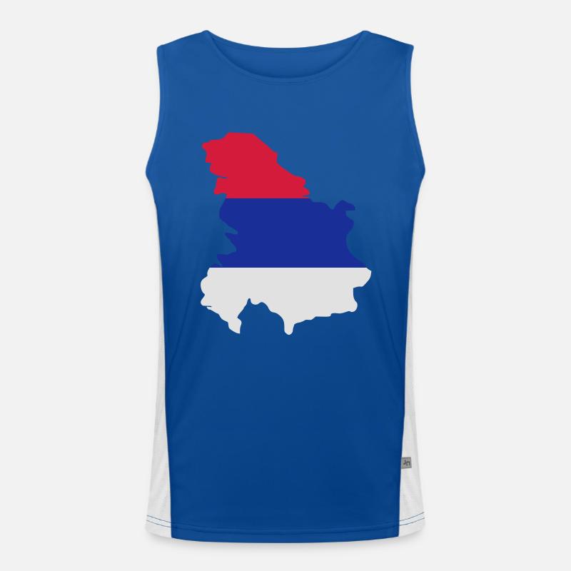 Serbien Funktionelles Kontrast-Tank Top für Männer 