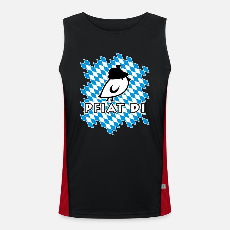 TWEETLERCOOLS - pfiat di - Men's Functional Contrast Tank Top  - black/red