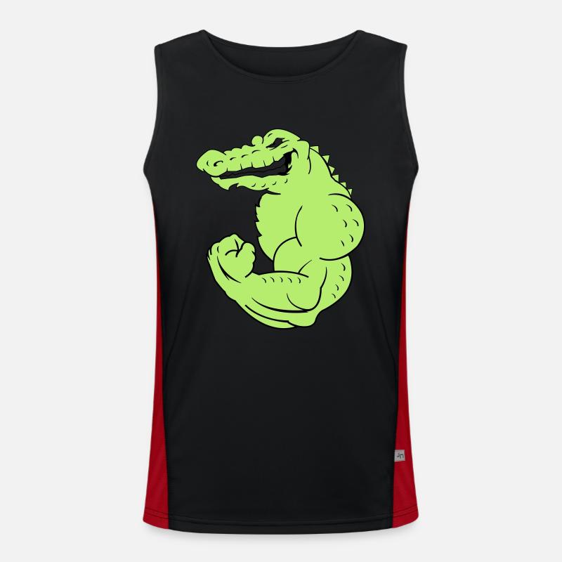 strong_crocodile_2 Funktionelles Kontrast-Tank Top für Männer 