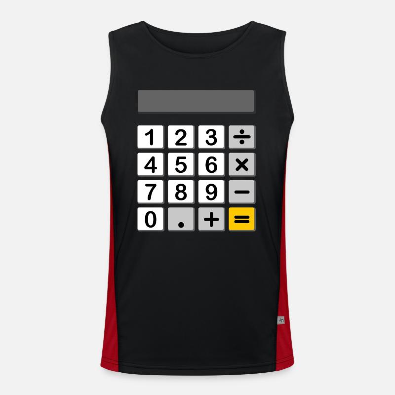 Calculator as a carnival & carnival costume Men's Functional Contrast Tank Top 