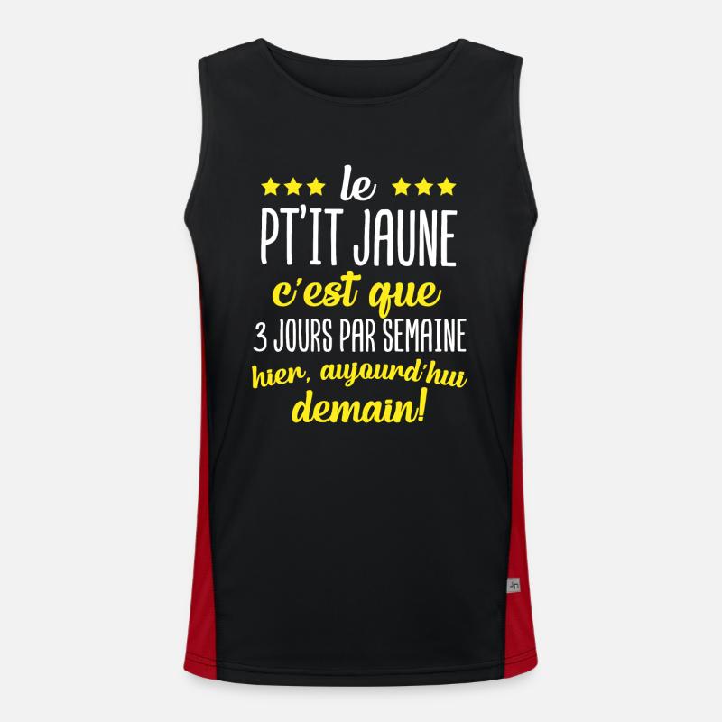 Le pt'it jaune c'est que 3 jours par semaine apéro Débardeur respirant contrasté Homme 