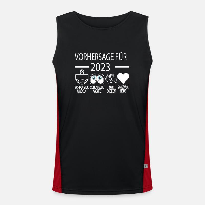 Vorhersage 2023 Werdender Papa Werdende Mama Funktionelles Kontrast-Tank Top für Männer 